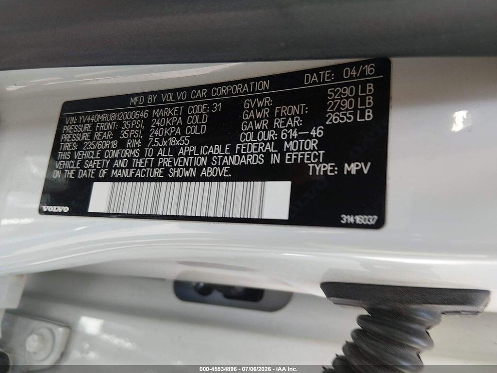 YV440MRU8H2000646 2017 VOLVO XC60 photo no. 9
