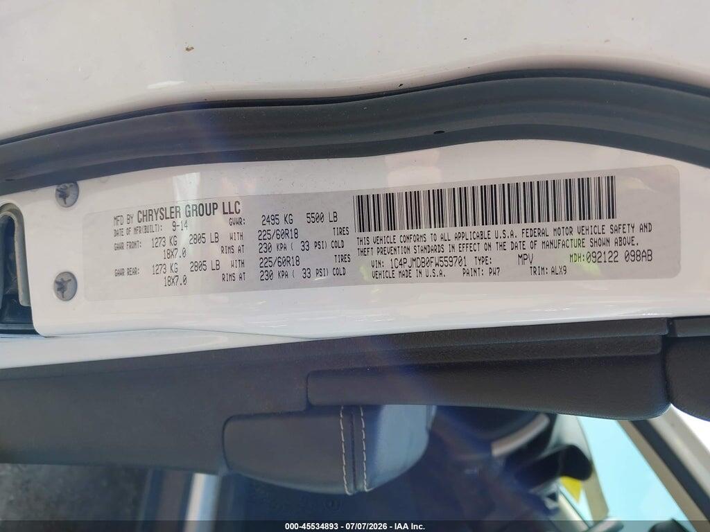 1C4PJMDB0FW559701 2015 JEEP CHEROKEE photo no. 9