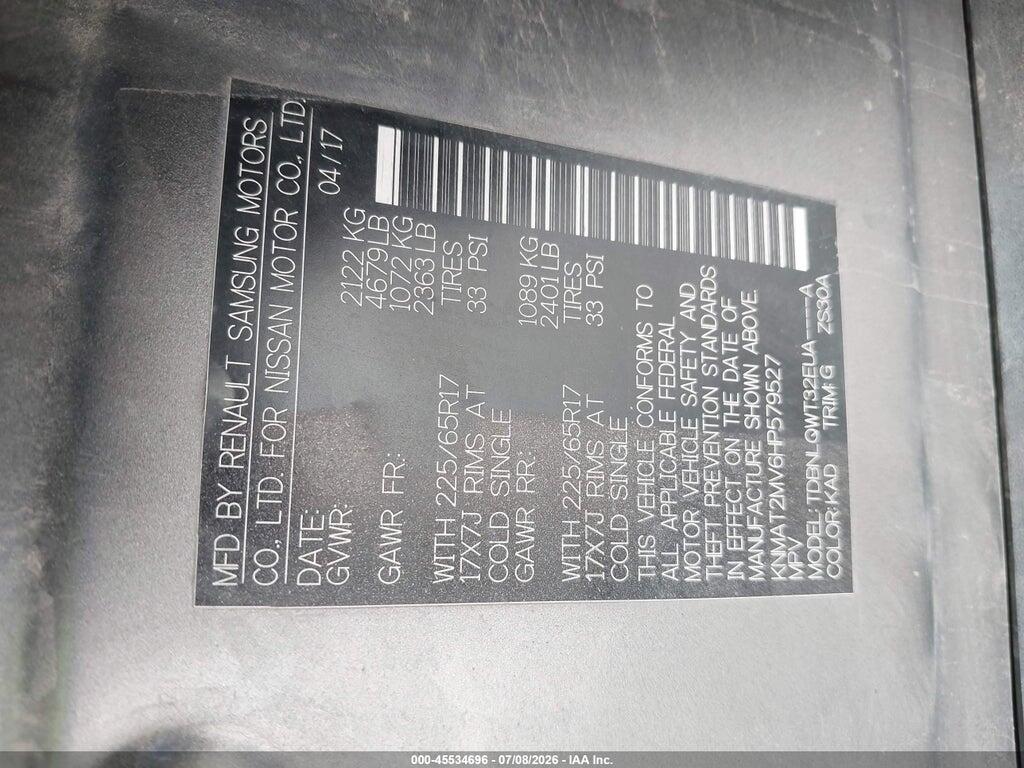KNMAT2MV6HP579527 2017 NISSAN ROGUE photo no. 9