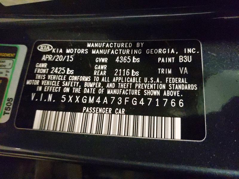 5XXGM4A73FG471766 2015 KIA OPTIMA photo no. 12