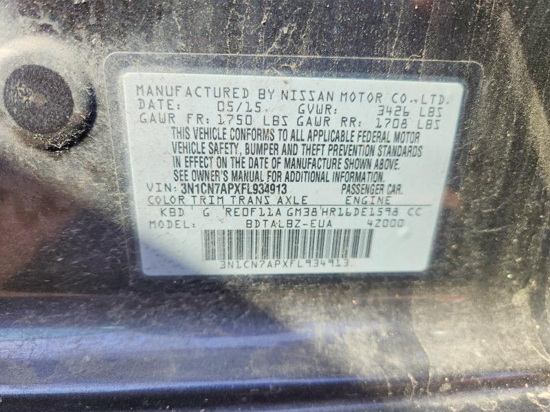 2015 NISSAN VERSA 1.6 SV — Фото 12 из 12