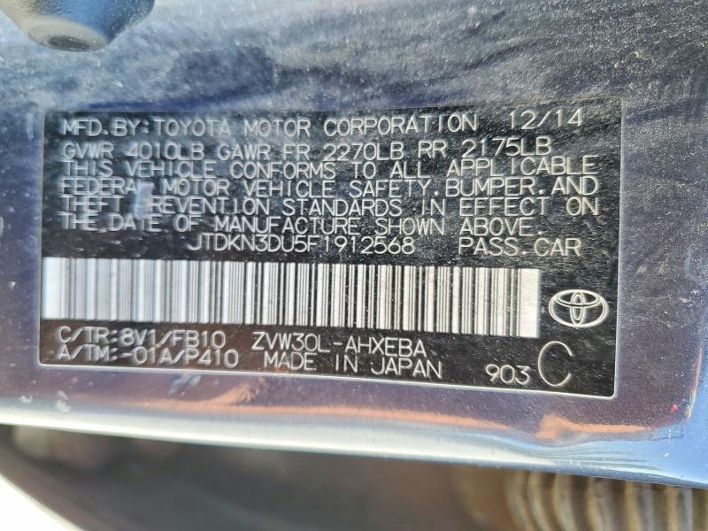 2015 TOYOTA PRIUS TWO — Фото 12 из 12
