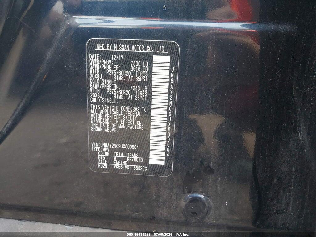 JN8AY2NC9JX500604 2018 NISSAN ARMADA photo no. 9