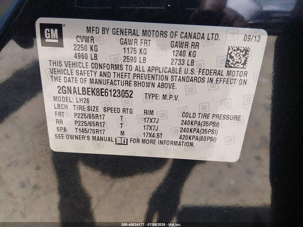 2GNALBEK8E6123052 2014 CHEVROLET EQUINOX photo no. 9