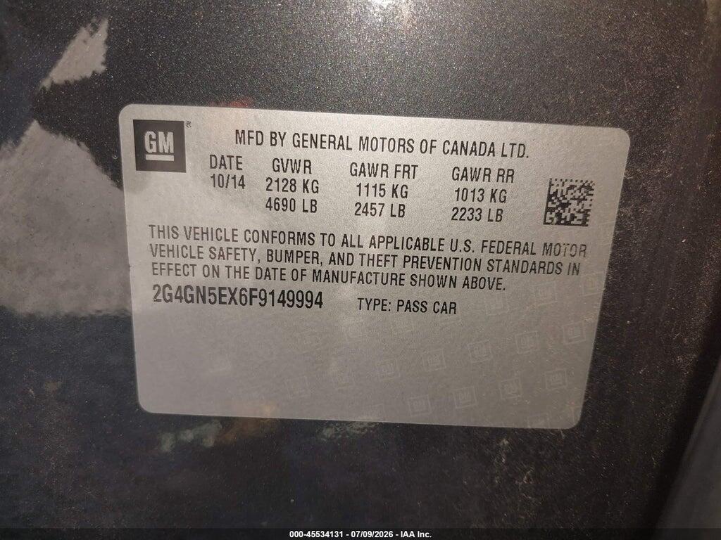 2G4GN5EX6F9149994 2015 BUICK REGAL photo no. 9