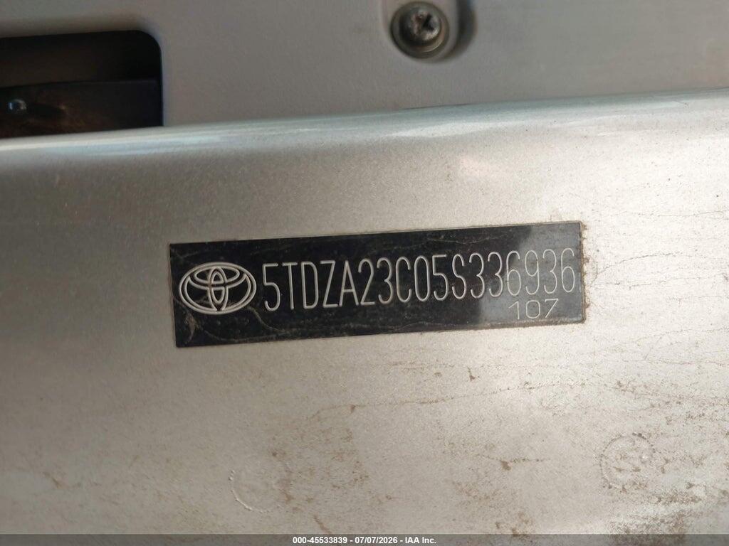5TDZA23C05S336936 2005 TOYOTA SIENNA photo no. 9