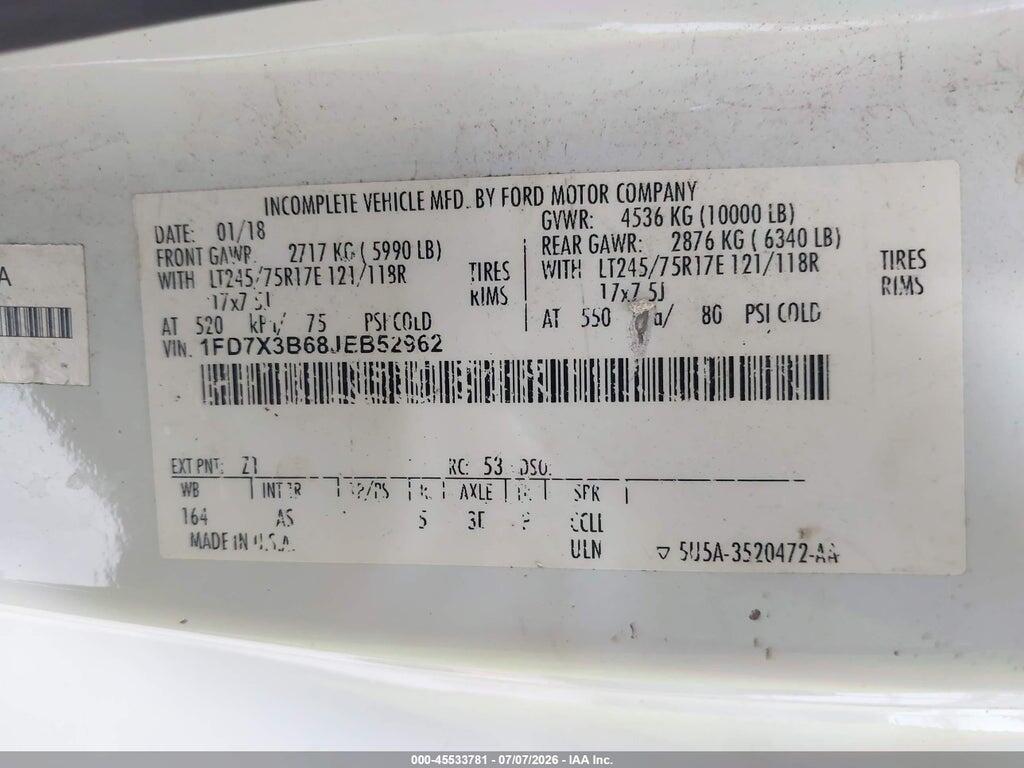 1FD7X3B68JEB52962 2018 FORD F-350 photo no. 9