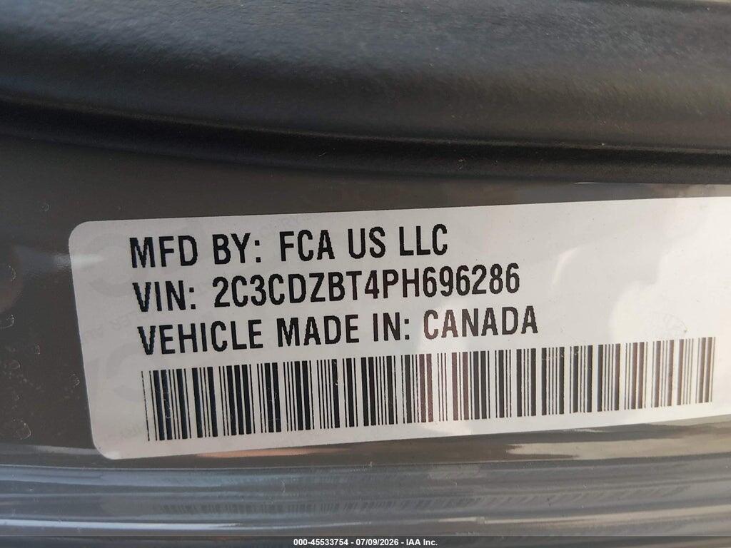 2C3CDZBT4PH696286 2023 DODGE CHALLENGER photo no. 9