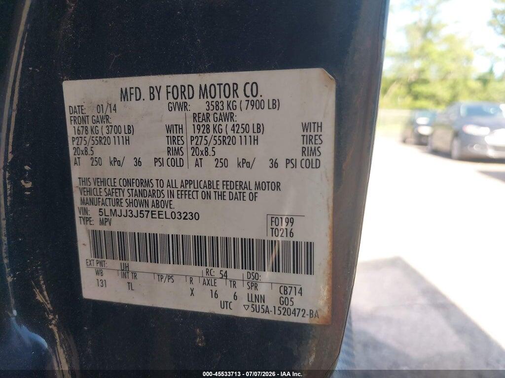 5LMJJ3J57EEL03230 2014 LINCOLN NAVIGATOR L photo no. 9