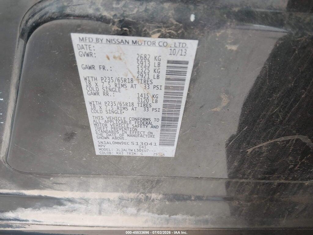 5N1AL0MN9EC513041 2014 INFINITI QX60 photo no. 9