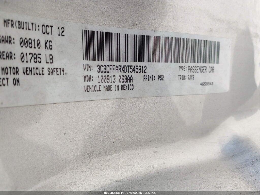 3C3CFFARXDT545812 2013 FIAT 500 photo no. 9