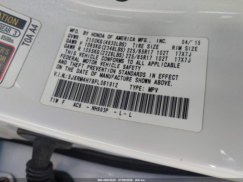 5J6RM4H78FL061912 2015 HONDA CR-V photo no. 9