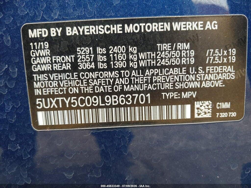 5UXTY5C09L9B63701 2020 BMW X3 photo no. 9