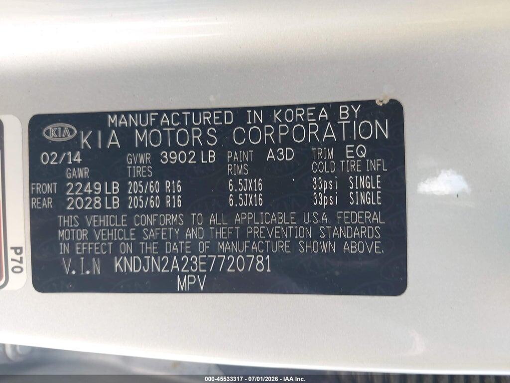 KNDJN2A23E7720781 2014 KIA SOUL photo no. 9