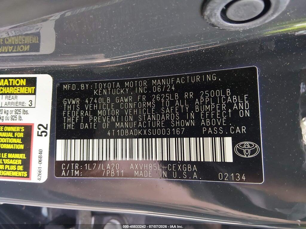 4T1DBADKXSU003167 2025 TOYOTA CAMRY photo no. 9