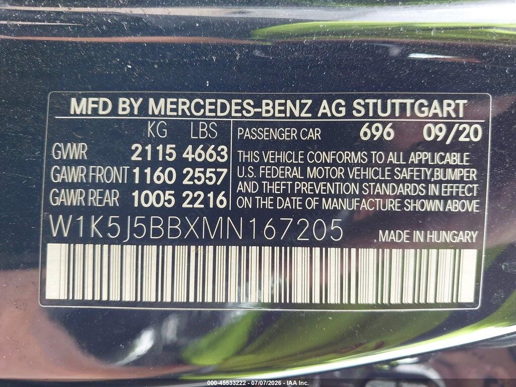 W1K5J5BBXMN167205 2021 MERCEDES-BENZ AMG CLA 35 photo no. 9