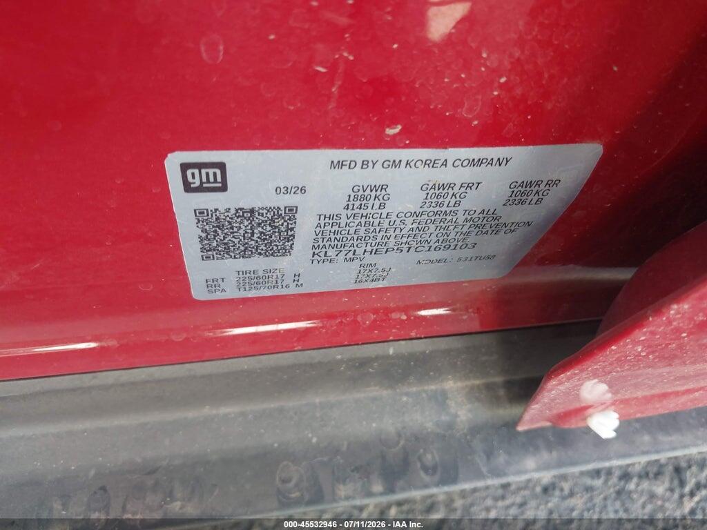 KL77LHEP5TC169103 2026 CHEVROLET TRAX photo no. 9