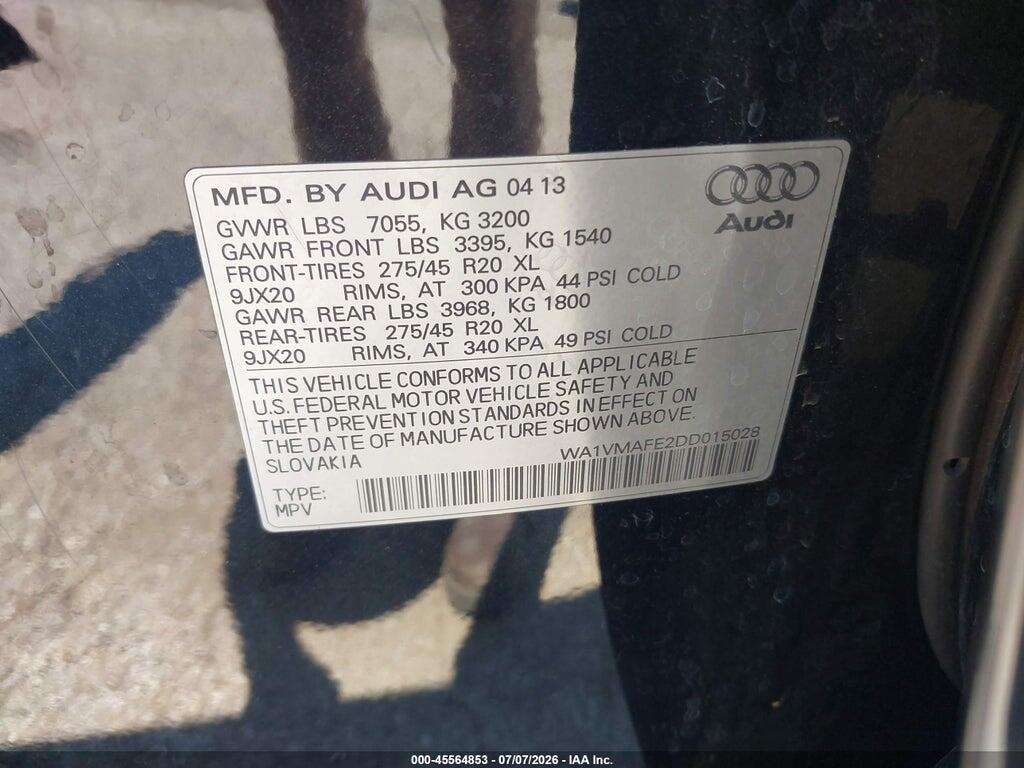 WA1VMAFE2DD015028 2013 AUDI Q7 photo no. 9