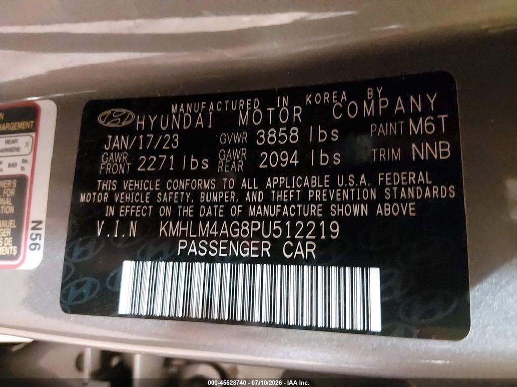 KMHLM4AG8PU512219 2023 HYUNDAI ELANTRA photo no. 9