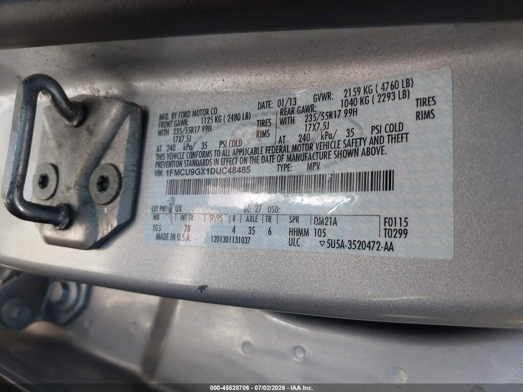 1FMCU9GX1DUC48485 2013 FORD ESCAPE photo no. 9