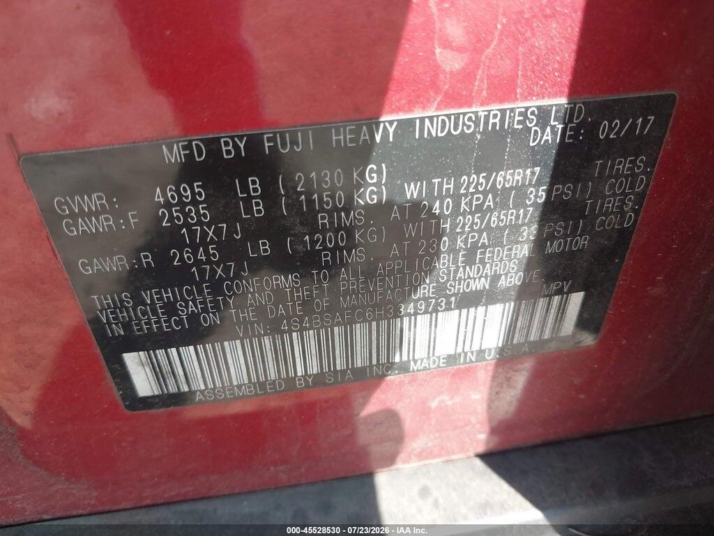 4S4BSAFC6H3349731 2017 SUBARU OUTBACK photo no. 9