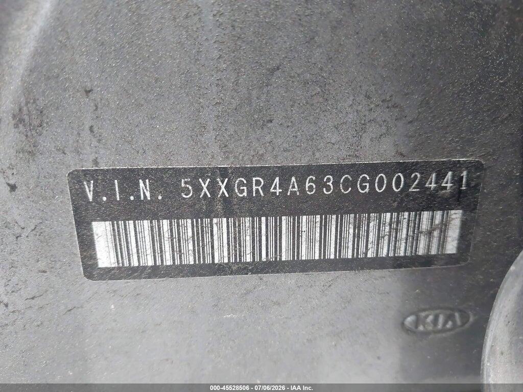 5XXGR4A63CG002441 2012 KIA OPTIMA photo no. 9