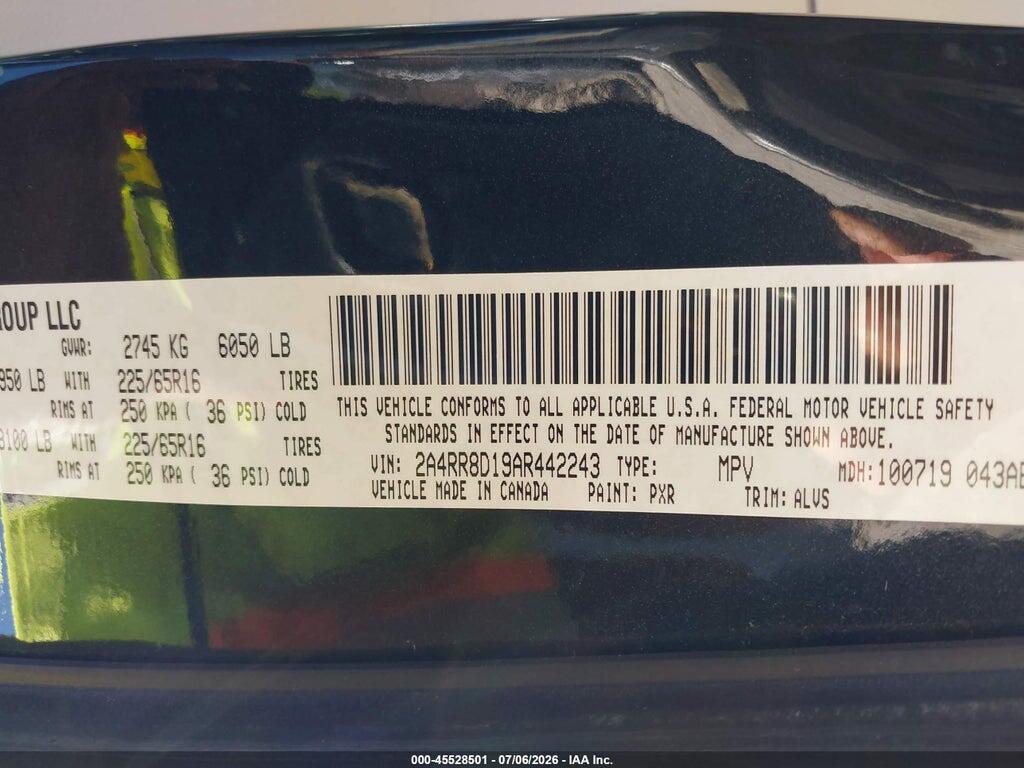 2A4RR8D19AR442243 2010 CHRYSLER TOWN & COUNTRY photo no. 9