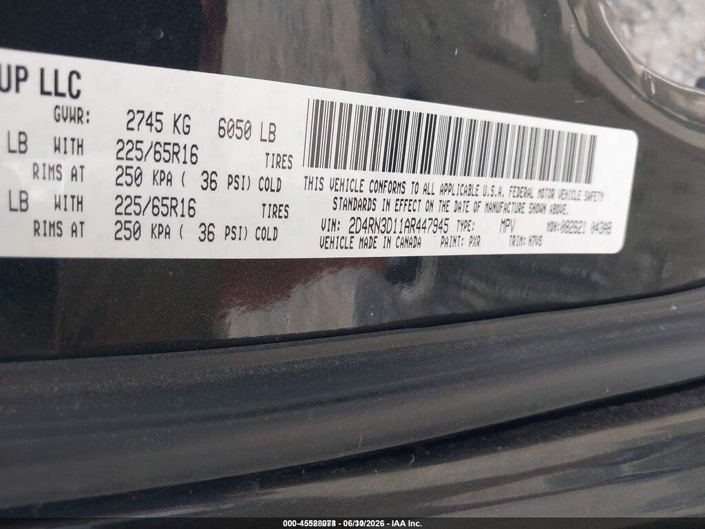 2D4RN3D11AR447945 2010 DODGE GRAND CARAVAN photo no. 9