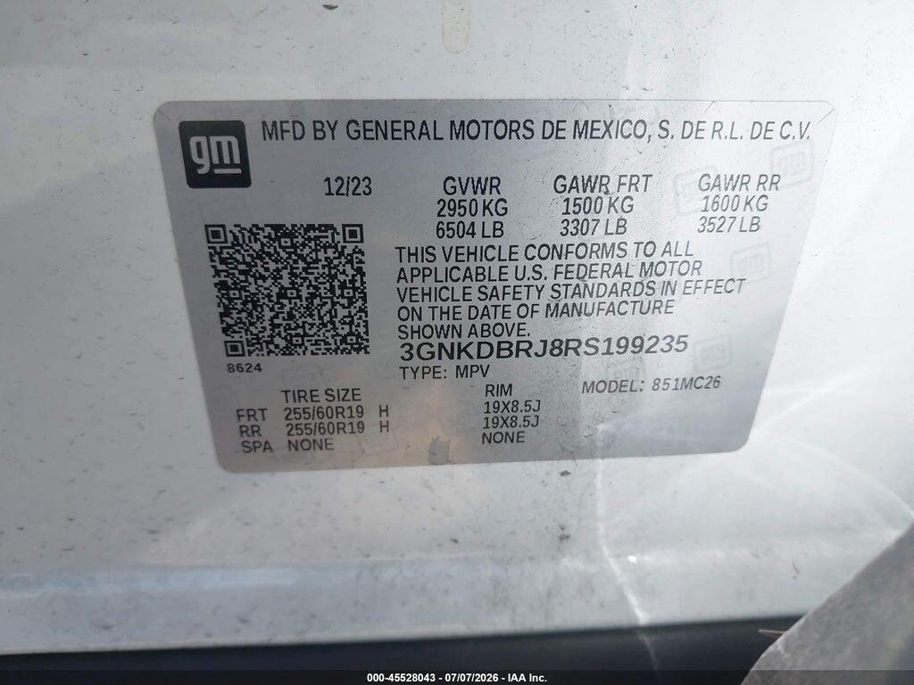 3GNKDBRJ8RS199235 2024 CHEVROLET BLAZER EV photo no. 9