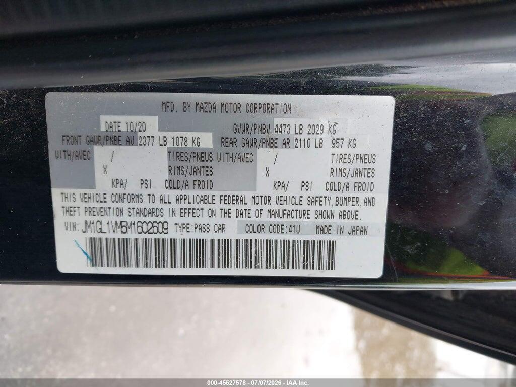 JM1GL1VM5M1602609 2021 MAZDA MAZDA6 photo no. 9
