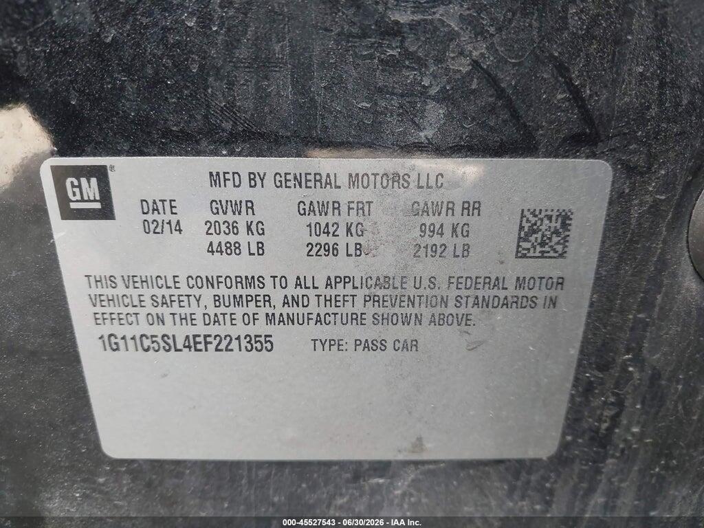 1G11C5SL4EF221355 2014 CHEVROLET MALIBU photo no. 9
