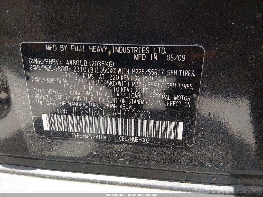 JF2SH6CC2AH710063 2010 SUBARU FORESTER photo no. 9
