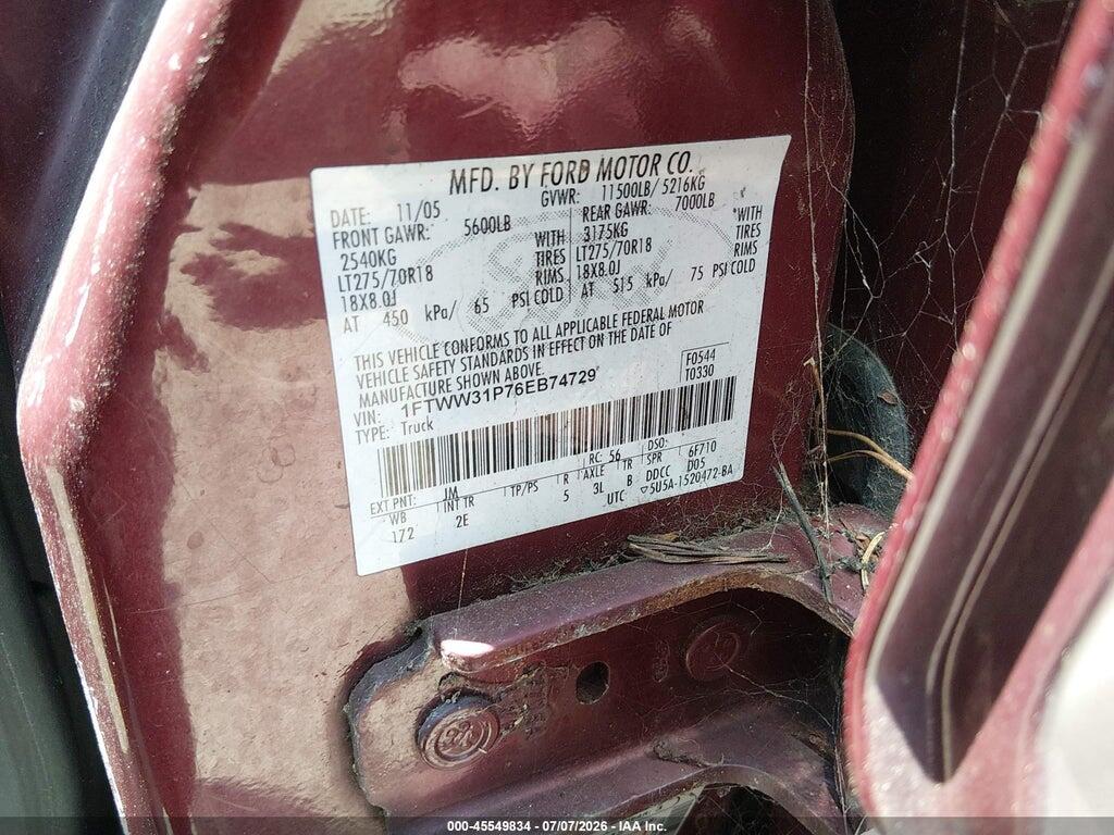 1FTWW31P76EB74729 2006 FORD F-350 photo no. 8