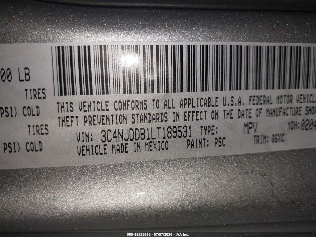 3C4NJDDB1LT189531 2020 JEEP COMPASS photo no. 9