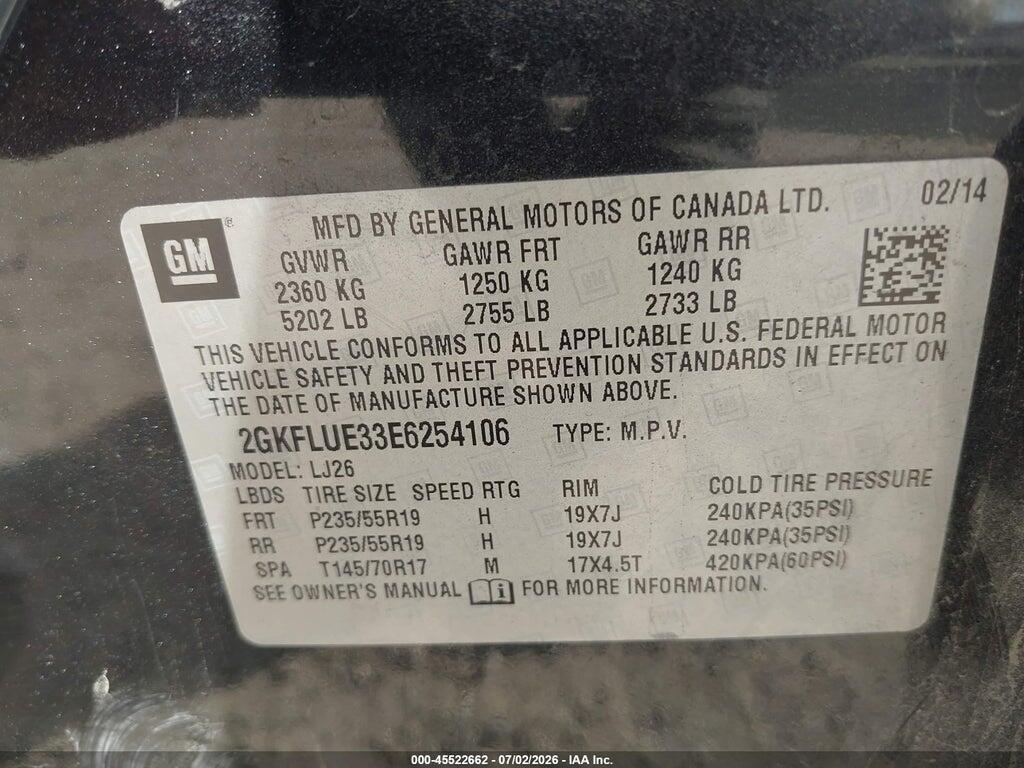 2GKFLUE33E6254106 2014 GMC TERRAIN photo no. 9
