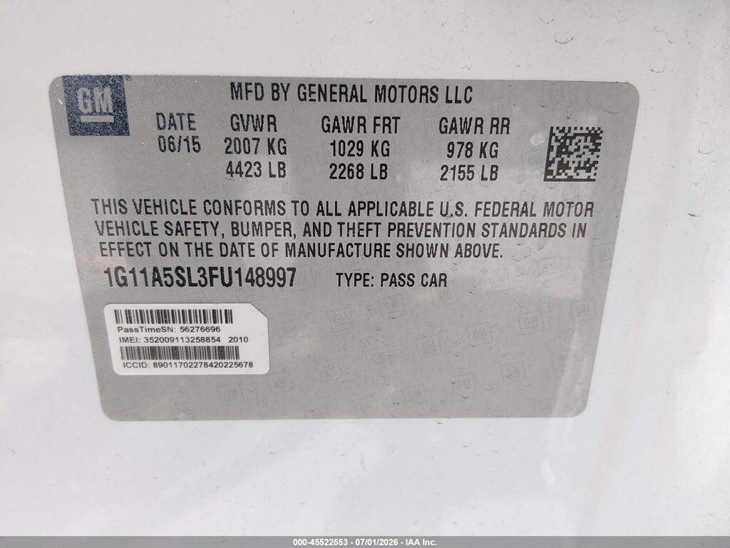 1G11A5SL3FU148997 2015 CHEVROLET MALIBU photo no. 9