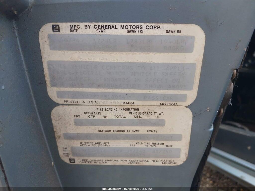1G1YY0782F5100547 1985 CHEVROLET CORVETTE photo no. 9