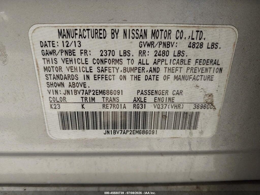JN1BV7AP2EM686091 2014 INFINITI Q50 photo no. 9