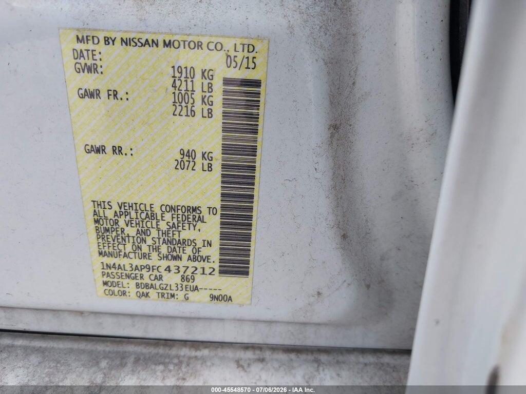 1N4AL3AP9FC437212 2015 NISSAN ALTIMA photo no. 9