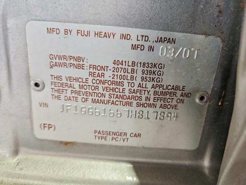 JF1GG61667H817894 2007 SUBARU IMPREZA photo no. 12