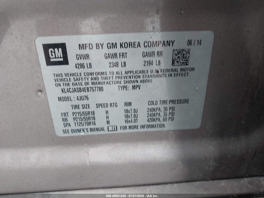 KL4CJASB4EB757780 2014 BUICK ENCORE photo no. 9