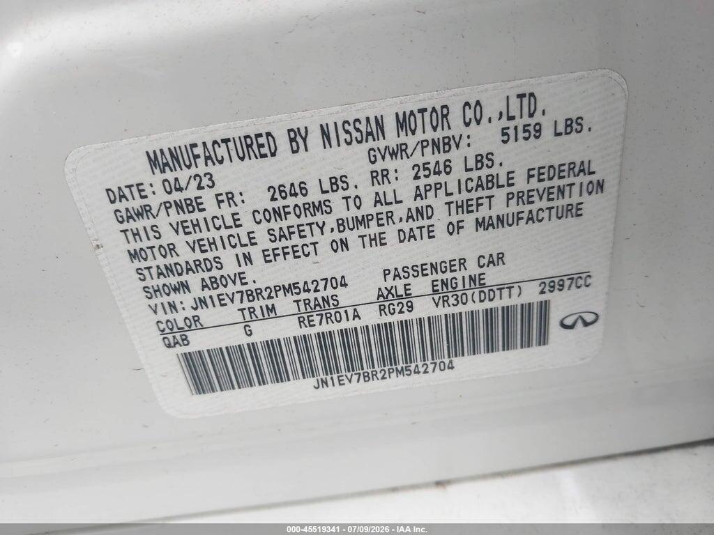 JN1EV7BR2PM542704 2023 INFINITI Q50 photo no. 9