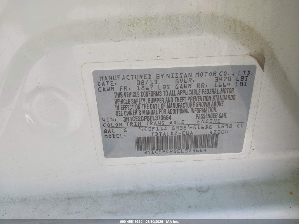 3N1CE2CP5EL373664 2014 NISSAN VERSA NOTE photo no. 9