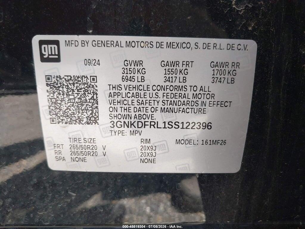 3GNKDFRL1SS122396 2025 CHEVROLET BLAZER EV POLICE PACKAGE photo no. 9