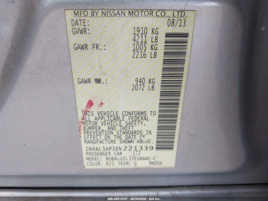 1N4AL3AP1EN221339 2014 NISSAN ALTIMA photo no. 9