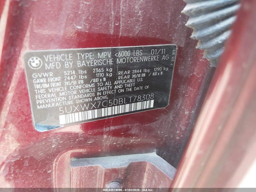 5UXWX7C50BLT78308 2011 BMW X3 photo no. 9