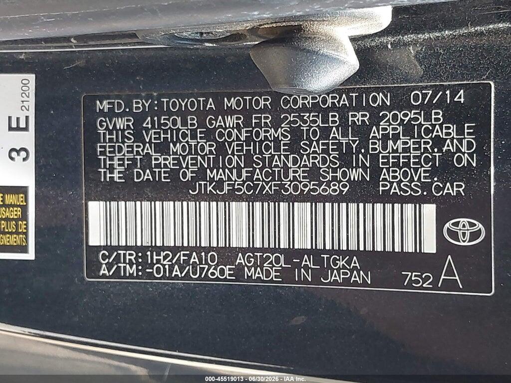 JTKJF5C7XF3095689 2015 SCION TC photo no. 9