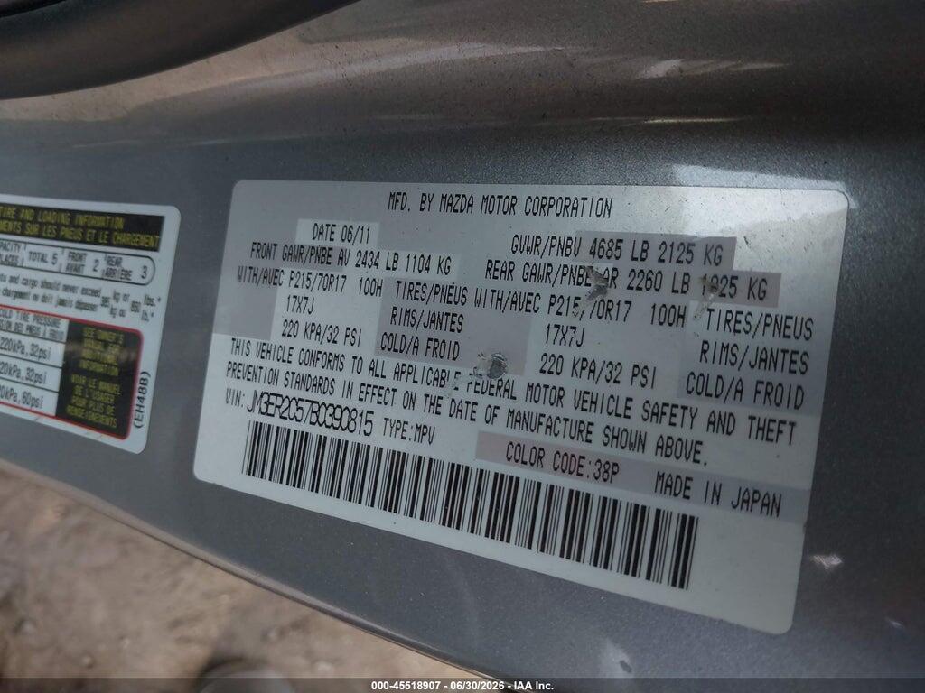 JM3ER2C57B0390815 2011 MAZDA CX-7 photo no. 9