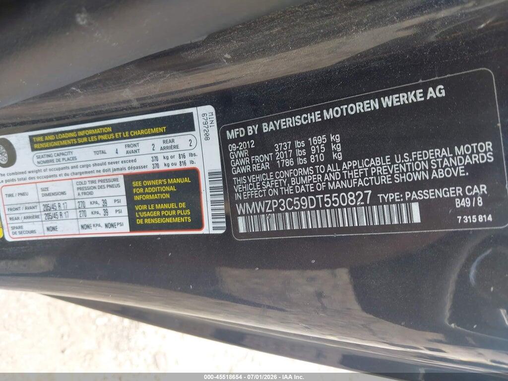 WMWZP3C59DT550827 2013 MINI CONVERTIBLE photo no. 9