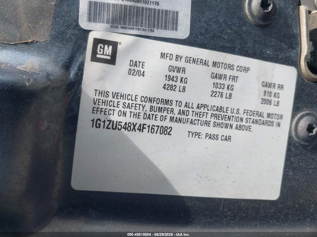 1G1ZU548X4F167082 2004 CHEVROLET MALIBU photo no. 9